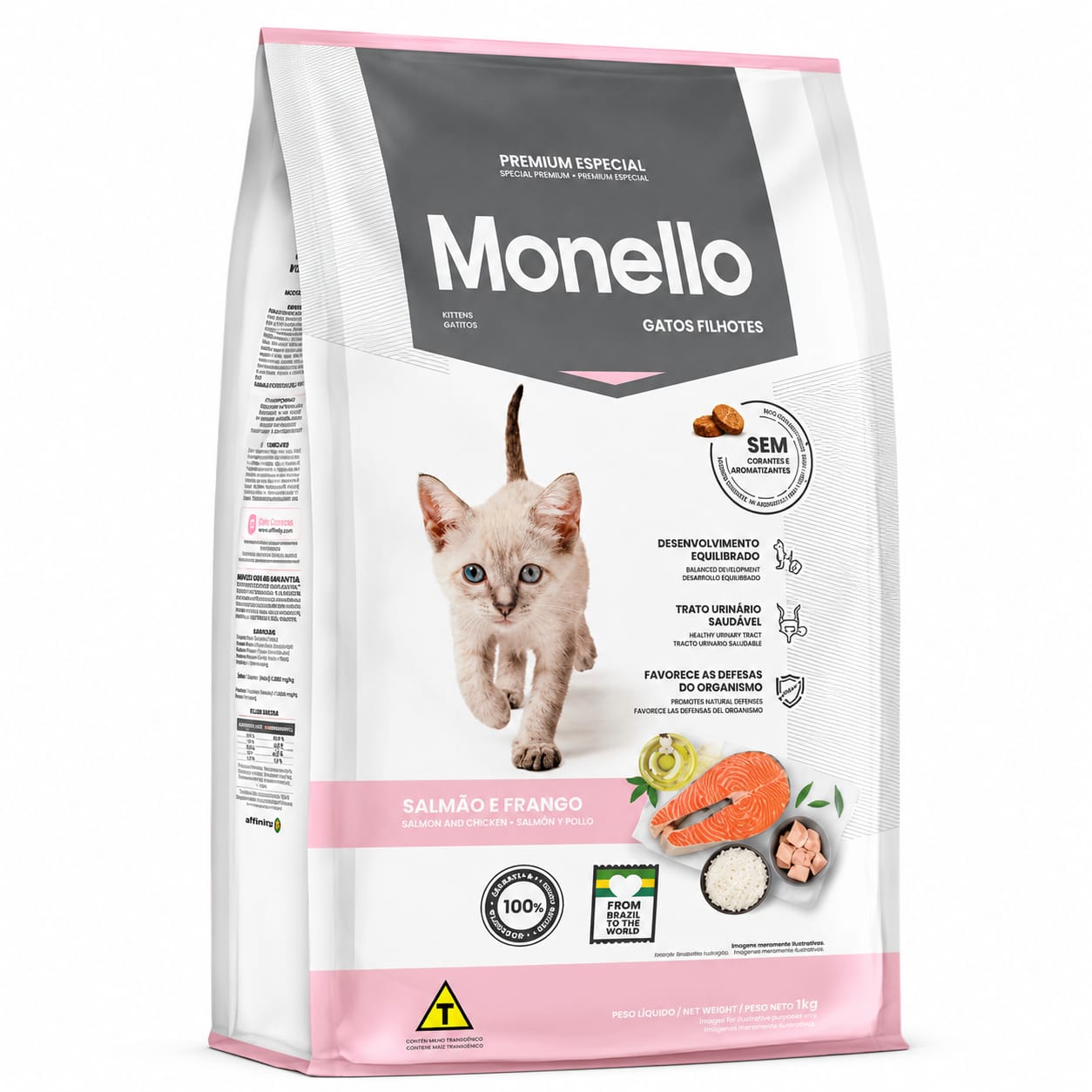 Alimento Seco Monello Gatitos Salmón y Pollo 1 Kg